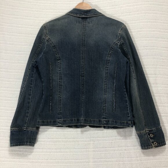 Bandolinoblu Women's‎ Jean Jacket Flare Collar Size Large - Picture 4 of 4